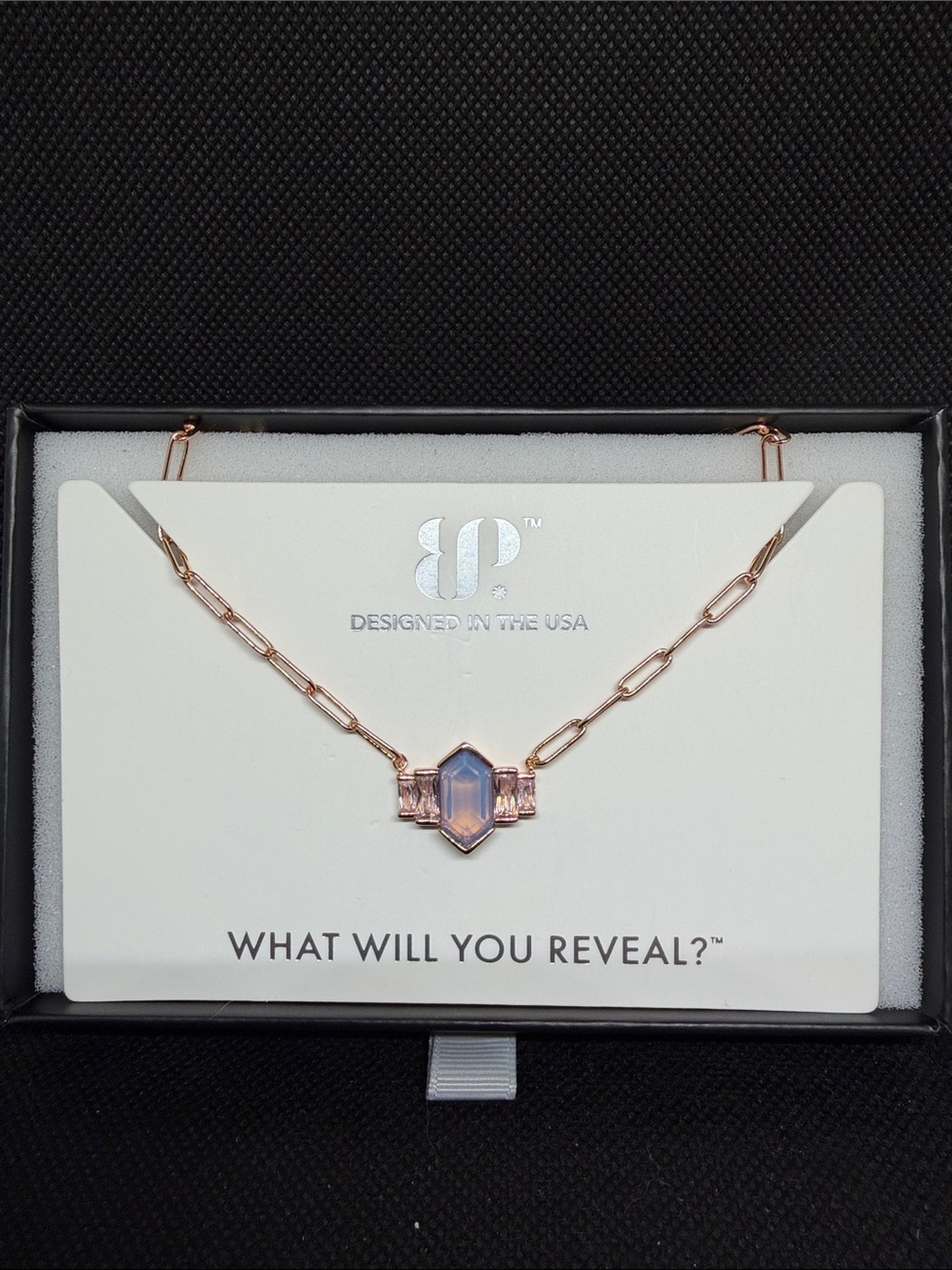 Blue Chalcedony on Rose Gold